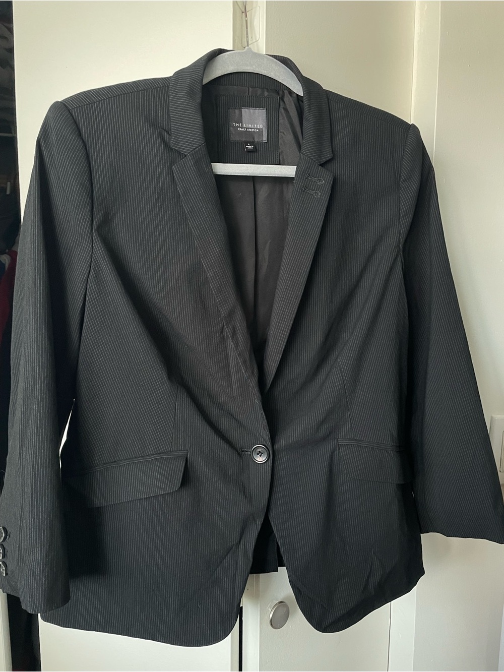 The Limited Black Pinstripe Blazer Jacket